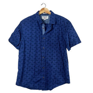 Men's Blue Original Penguin Button Up Polo XL